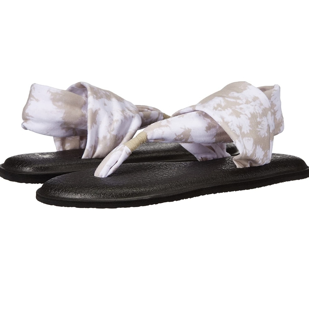 Sanuk Yoga Sling Tan and White Sandals